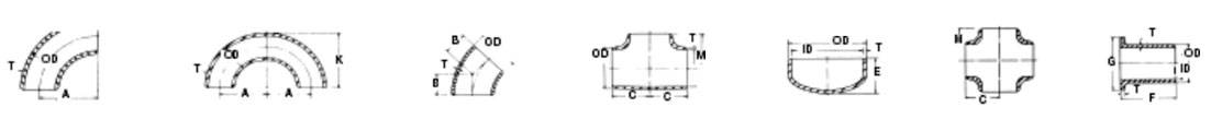 Carbon Steel Weld Fitting Dimensions